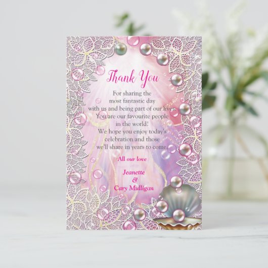 Een roze en witte marmeren afwerking met geborstel RSVP kaartje (Staand voorkant)