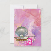 Een roze en witte marmeren afwerking met geborstel RSVP kaartje (Achterkant)