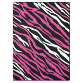Een roze en witte zebraafdrukklembord klembord (Achterkant)