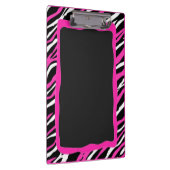 Een roze en witte zebraafdrukklembord klembord (Rechts)