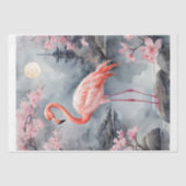 Een roze flamingo in een Japans meer Tissuepapier (Voorkant)