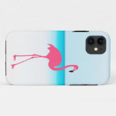 Een roze flamingo op het strand Case-Mate iPhone case (Achterkant (horizontaal))