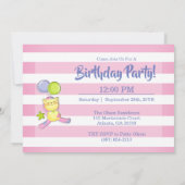 Een roze foto verjaardag draaien kaart (Achterkant)