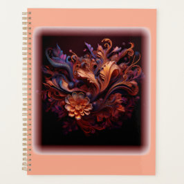 Een roze gekleurde ruimtebloem planner