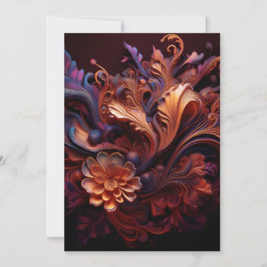 Een roze gekleurde Space Flower Kaart (Voorkant)