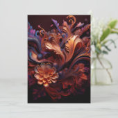 Een roze gekleurde Space Flower Kaart (Staand voorkant)