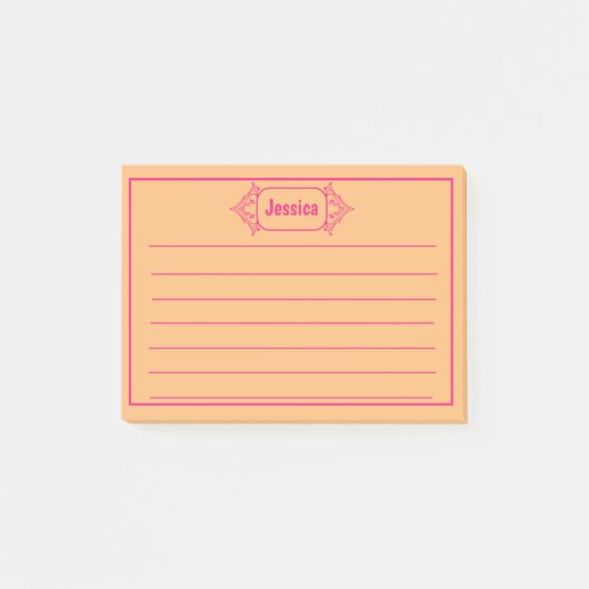 Een roze gepatterde titel Afbeelding Post-it® Notes (Voorkant)