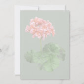 Een roze geranium kaart (Achterkant)