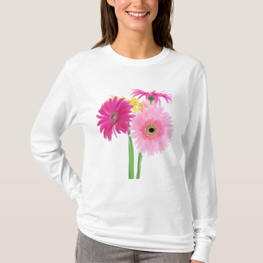 Een roze Gerbera Daisy T-shirt (Voorkant)