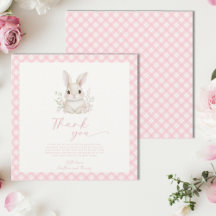 Een Roze Gingham Baby Shower met een Konijntje