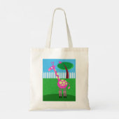 Een roze Giraffe leeft in mijn achtertuin Canvas t Tote Bag (Achterkant)
