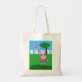 Een roze Giraffe leeft in mijn achtertuin Canvas t Tote Bag (Voorkant)