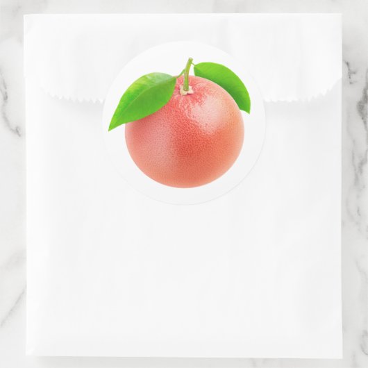 Eén roze grapefruit ronde sticker (Tas)
