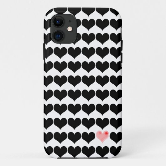 Eén roze hart Case-Mate iPhone case (Achterkant)
