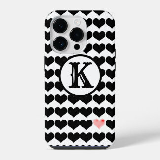 Eén roze hart (initiaal) iPhone 14 plus hoesje
