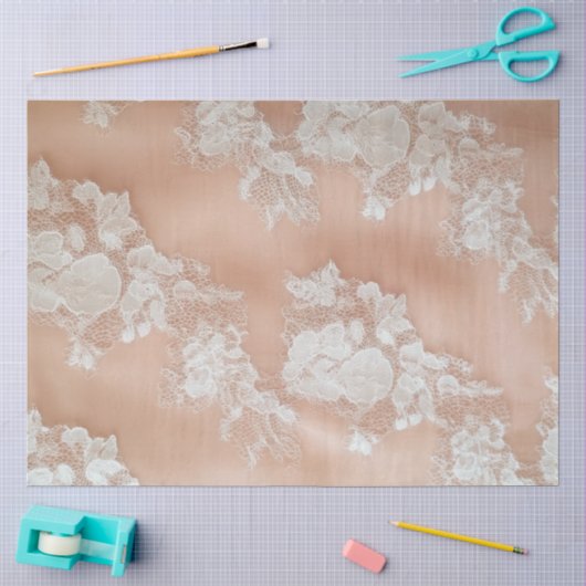 Een Roze Kant Serie Ontwerp #1 Tissuepapier (Craft)