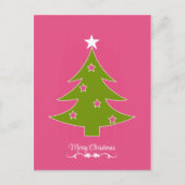 Een roze Kerstmis Feestdagenkaart (Voorkant)
