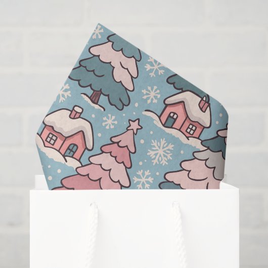 Een Roze Kerstmis  Tissuepapier (Cadeauzakje)