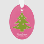 Een roze kerstversiering ornament (voorkant)