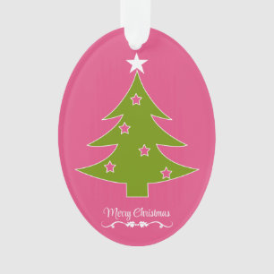 Een roze kerstversiering ornament