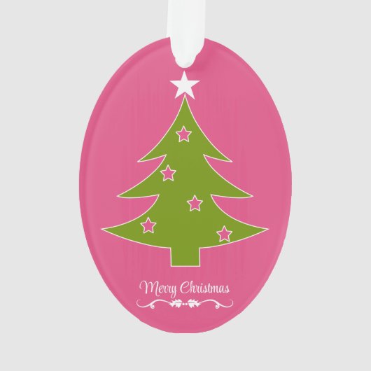 Een roze kerstversiering ornament (achterkant)