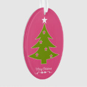 Een roze kerstversiering ornament (voorkant)