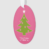 Een roze kerstversiering ornament (voorkant)