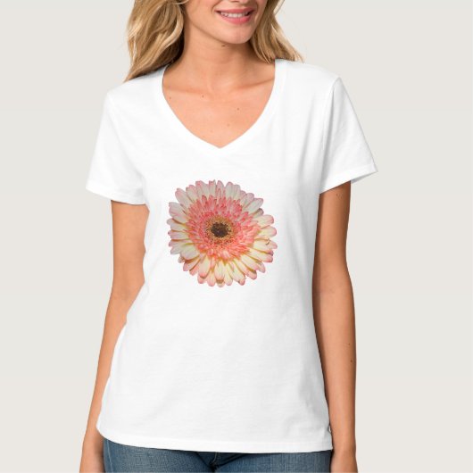 Eén roze kiezelbloem t-shirt (Voorkant)