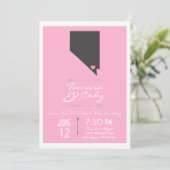 Een roze Las Vegas, Nevada Wedding Invitation Kaart (Staand voorkant)