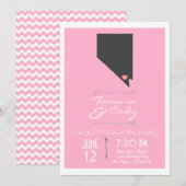 Een roze Las Vegas, Nevada Wedding Invitation Kaart (Voorkant / Achterkant)