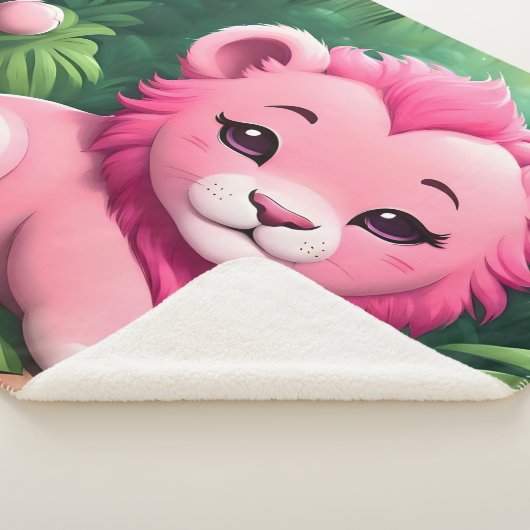 Een roze leeuwenwelp in het Oerwoud Sherpa Deken (3/4)