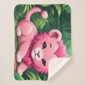 Een roze leeuwenwelp in het Oerwoud Sherpa Deken (Voorkant)