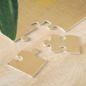 Een roze lelie acryl schilderij gouden achtergrond legpuzzel (Zijkant)