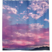 Een roze lichtgevende zonneschijn douchegordijn (Voorkant)