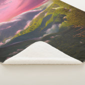 Een roze lichtgevende zonneschijn sherpa deken (3/4)