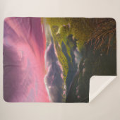 Een roze lichtgevende zonneschijn sherpa deken (Voorkant (horizontaal))