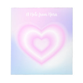 Een roze Neon Hartvorm Notitieblok