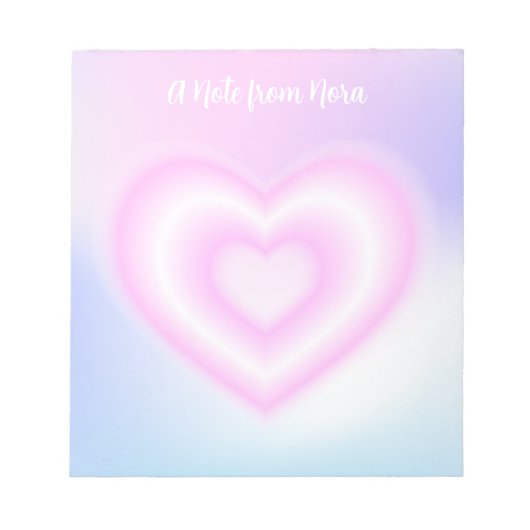 Een roze Neon Hartvorm Notitieblok (Voorkant)