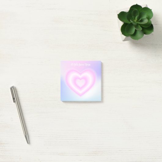 Een roze Neon Hartvorm Post-it® Notes (Kantoor)