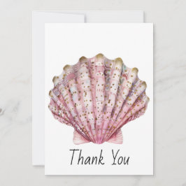 Een roze ongewervelde schelp bedankkaart