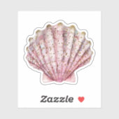 Een roze ongewervelde schelp sticker (Vel)