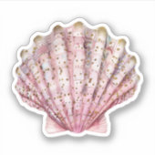 Een roze ongewervelde schelp sticker (Voorkant)