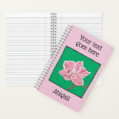 Eén roze orchidee, uw titel en naam notitieboek (Binnen)