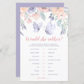 Een roze Paarse vlindervlinder zou een echte game  (Voorkant / Achterkant)