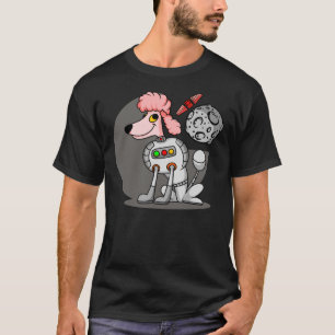 Een roze poel die op de maan staat die een satt be t-shirt