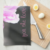 Een roze roos in tuinstijl theedoek (Quarter Fold)