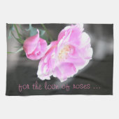 Een roze roos in tuinstijl theedoek (Horizontaal)