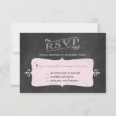 Een roze RSVP Kaartje (Achterkant)