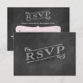 Een roze RSVP Kaartje (Voorkant / Achterkant)
