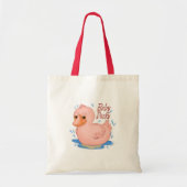 Een roze rubberdraak tote bag (Voorkant)